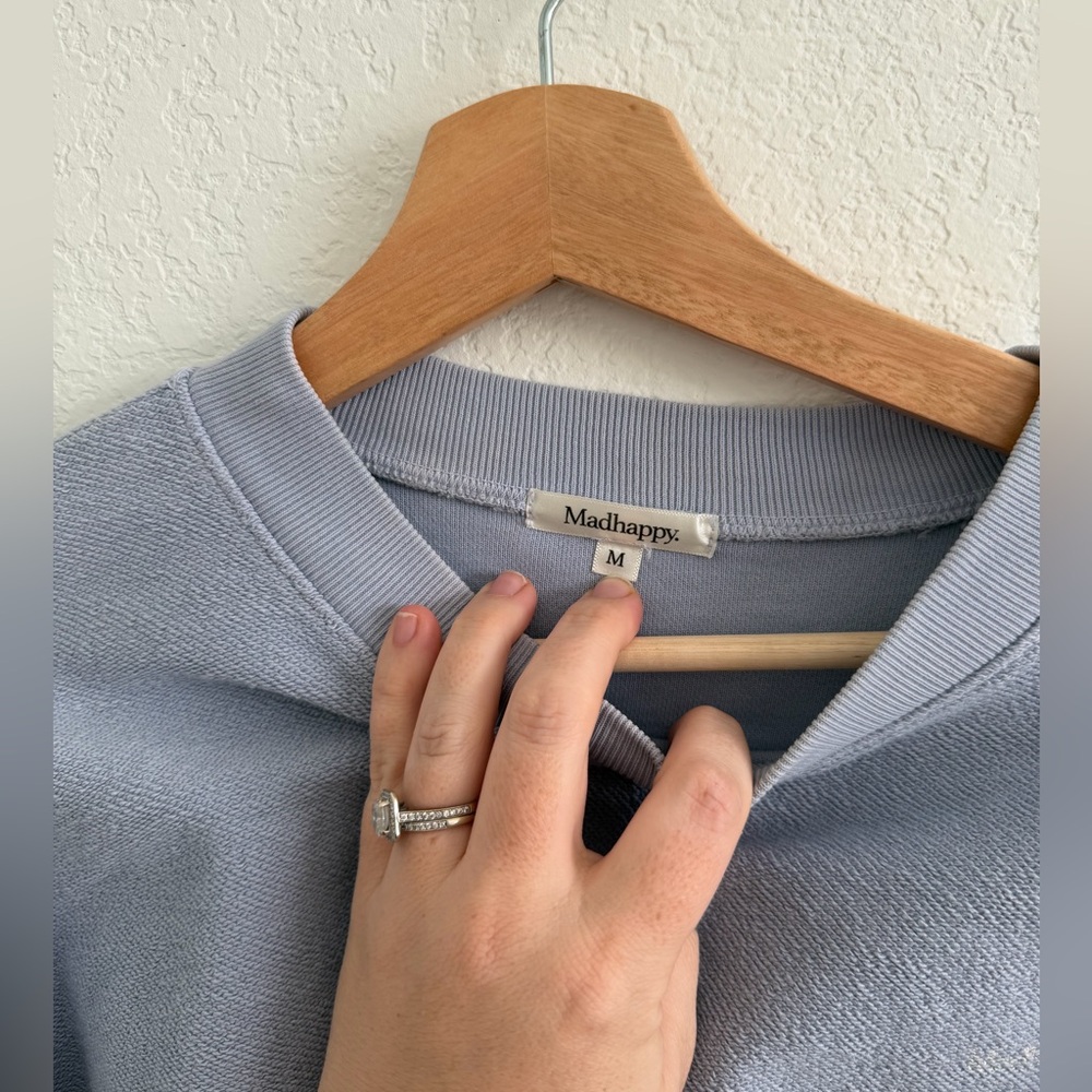 Madhappy Crewneck Pullover Medium Periwinkle Reverse Terry - Picture 3 of 6